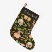 Skull Pflanze Mushroom Blume Abstrakt Halloween Kleiner Weihnachtsstrumpf (Vorderansicht (hängend))