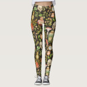 Skull Pflanze Mushroom Blume Abstrakt Halloween Leggings (Vorderseite)