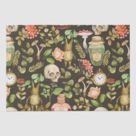 Skull Pflanze Mushroom Blume Abstrakt Halloween Seidenpapier