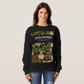 Skull Pflanze Mushroom Blume Abstrakt Halloween Sweatshirt (Vorne ganz)