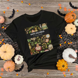 Skull Pflanze Mushroom Blume Abstrakt Halloween T-Shirt