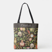 Skull Pflanze Mushroom Blume Abstrakt Halloween Tasche (Rückseite)