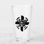 Skull Pilot & Propeller, Coole Luftfahrt Glas (Vorderseite)