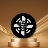 Skull Pilot und Flugzeugpropeller, Minimalistisch, Button