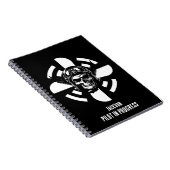 Skull Pilot und Flugzeugpropeller, Minimalistisch, Notizblock (Rechte Seite)