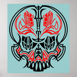 Skull Pinstriping Poster