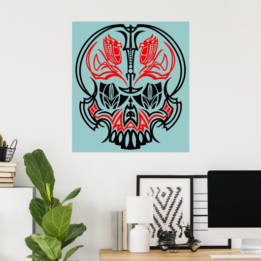Skull Pinstriping Poster (Heimbüro)
