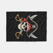 Skull pirate jolly roger flag halloween funny fleecedecke (Vorderseite (Horizontal))