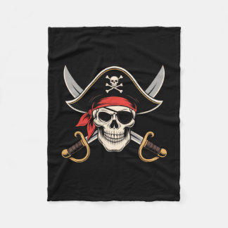 Skull pirate jolly roger flag halloween funny fleecedecke