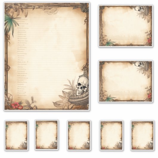 Skull Pirate Menu Kit Aufkleber (Vorderseite)