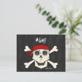 Skull Pirate Postcard Postkarte (Stehend Vorderseite)