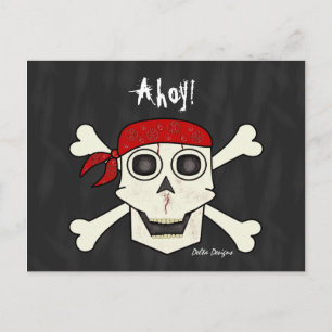 Skull Pirate Postcard Postkarte