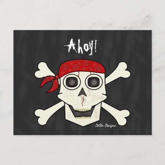 Skull Pirate Postcard Postkarte (Vorderseite)