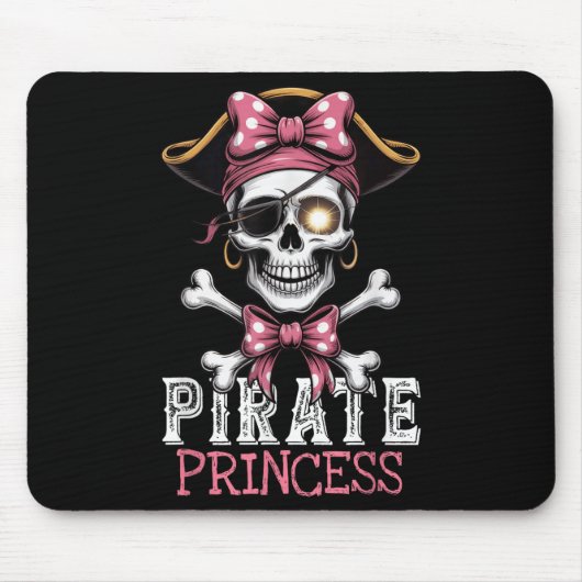 Skull Pirate Princess Crossbones Halloween für Kin Mousepad (Vorne)