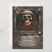 Skull Pirate Wood Einladung (Vorderseite)