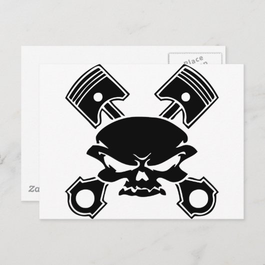 SKULL & PISTONS POSTKARTE (Vorne/Hinten)