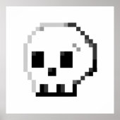 Skull pixel art 8 bit Poster (Vorne)