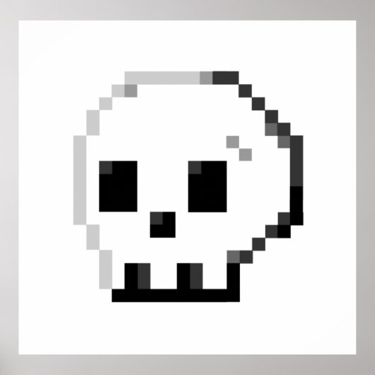 Skull pixel art 8 bit Poster (Vorne)