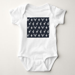 Skull Polka: Botanisches Humorisches Muster Baby Strampler