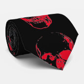 Skull Pop Art Black & Red Krawatte (Gerollt)