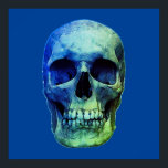 Skull Pop Art Blue Poster<br><div class="desc">Fantasy Art Skeletts - Lila Töne Schwermetall Punk Rock Uni Pop Art Image</div>
