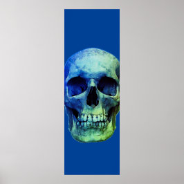 Skull Pop Art Blue Poster