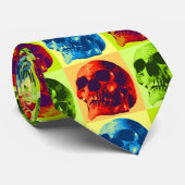 Skull Pop Art Krawatte (Gerollt)