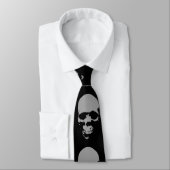 Skull Pop Art Neck Tie - Grau Schwarz Krawatte (Gebunden)