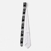 Skull Pop Art Neck Tie - Grau Schwarz Krawatte (Rückseite)