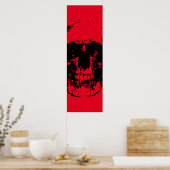Skull Pop Art Red Black Poster (Küche)