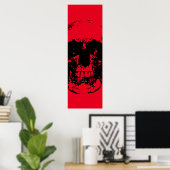 Skull Pop Art Red Black Poster (Heimbüro)