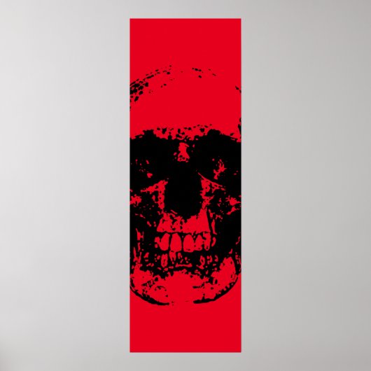 Skull Pop Art Red Black Poster (Vorne)