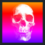 Skull Pop Art Red Blue Pink Poster<br><div class="desc">Fantasy Art Skeletts - Lila Töne Schwermetall Punk Rock Uni Pop Art Image</div>