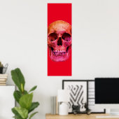 Skull Pop Art Red Poster (Heimbüro)