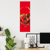 Skull Pop Art Red Poster (Heimbüro)