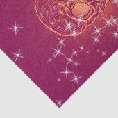 Skull Pop Art Rosa Lila Glitzer Farbenfroh Seidenpapier (Ausschnitt)