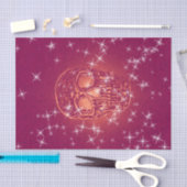 Skull Pop Art Rosa Lila Glitzer Farbenfroh Seidenpapier (Handwerk)