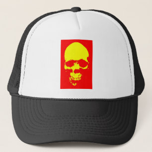 Skull Pop Art - Rot & Gelb Truckerkappe
