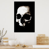 Skull Pop Art Sepia Besonderes Poster (Küche)