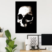 Skull Pop Art Sepia Besonderes Poster (Heimbüro)