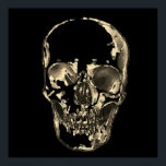 Skull Pop Art Sepia Black Retro Poster<br><div class="desc">Fantasy Art Skeletts - Lila Töne Schwermetall Punk Rock Uni Pop Art Image</div>