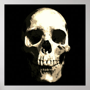 Skull Pop Art Sepia Farbe Poster
