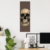 Skull Pop Art Sepia Retro Poster (Heimbüro)