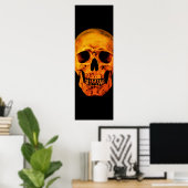 Skull Pop Art Yellow Black Poster (Heimbüro)