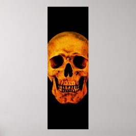 Skull Pop Art Yellow Black Poster