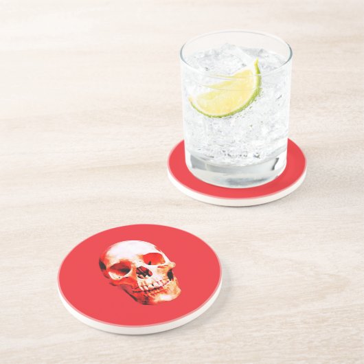 Skull Pop Kunstmalerei Getränkeuntersetzer (Seite)