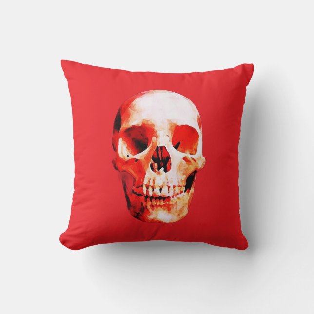 Skull Pop Kunstmalerei Kissen (Vorderseite)