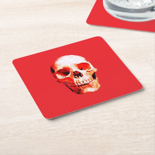 Skull Pop Kunstmalerei Rechteckiger Pappuntersetzer (angewinkelt)