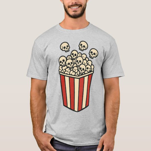 Skull Popcorn Box Sticker  T-Shirt (Vorderseite)