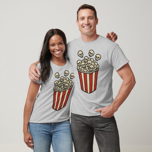 Skull Popcorn Box Sticker  T-Shirt (Unisex)